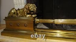 Barre de cheminée en bronze doré époque empire