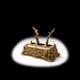 Bel Encrier Bronze Dore Angelots Decor Des Arts Peintre+musiciens Xix&egrave;me Inkwell