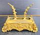 Bel Encrier Bronze Dore Angelots Decor Des Arts Peintre+musiciens Xixème Inkwell