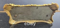 Bel Encrier Bronze Dore Angelots Decor Des Arts Peintre+musiciens Xixème Inkwell