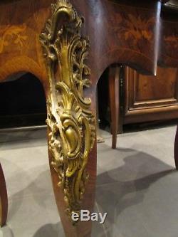 Bel ancien gureidon table bureau napoleon III bronze et marqueterie XIXe st LXV