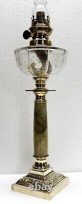 Belle LAMPE A PETROLE ancienne marbre bronze et cristal XIXème