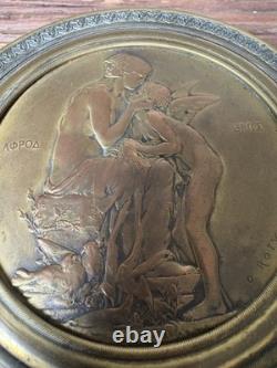 Boite A Bijoux Coffret Ancien En Bronze D Oscar Roty Medaille Ange Colin Fondeur