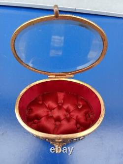 Boîte A Bijoux En Bronze Doré Cloisonné Et Verre Biseauté XIXe Napoléon III