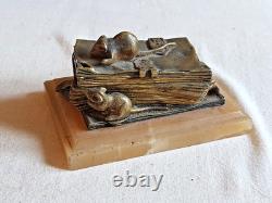 Boite A Dent De Lait Coffret Bronze Dore Livre 4 Souris Albatre Napoleon III