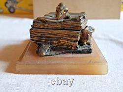 Boite A Dent De Lait Coffret Bronze Dore Livre 4 Souris Albatre Napoleon III