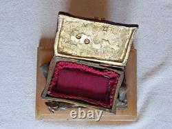 Boite A Dent De Lait Coffret Bronze Dore Livre 4 Souris Albatre Napoleon III