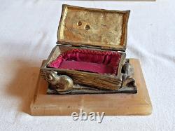 Boite A Dent De Lait Coffret Bronze Dore Livre 4 Souris Albatre Napoleon III