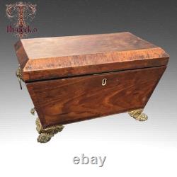 Boite A The Victorienne Bronze Mahogany Victorian Casket Box Tea Caddy