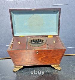 Boite A The Victorienne Bronze Mahogany Victorian Casket Box Tea Caddy