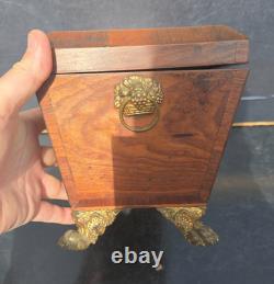 Boite A The Victorienne Bronze Mahogany Victorian Casket Box Tea Caddy