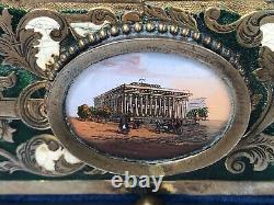 Boite Napoleon III Avec Miniatures Paris Cloisonné Bronze Et Laiton Doré A615