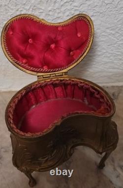 Boîte à Bijoux Rognon Bronze Doré Orfèvrerie Dilecta Époque Napoléon III #BUF
