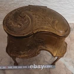 Boîte à Bijoux Rognon Bronze Doré Orfèvrerie Dilecta Époque Napoléon III #BUF