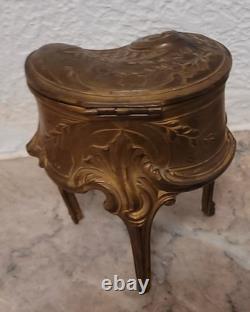 Boîte à Bijoux Rognon Bronze Doré Orfèvrerie Dilecta Époque Napoléon III #BUF