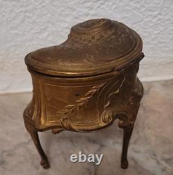 Boîte à Bijoux Rognon Bronze Doré Orfèvrerie Dilecta Époque Napoléon III #BUF