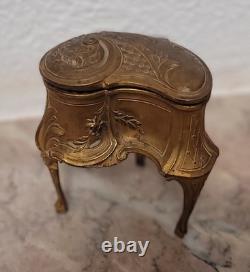Boîte à Bijoux Rognon Bronze Doré Orfèvrerie Dilecta Époque Napoléon III #BUF