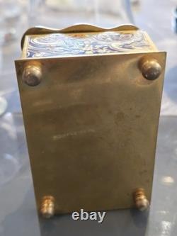 Boîte à bijoux ancienne en bronze doré et émaux cloisonnés Époque Napoléon III