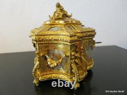 Boite à bijoux en Bronze et Burgau Boulle Epoque Napoléon III