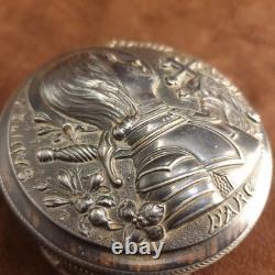 Boîte à bijoux en bronze ou cuivre à patine noire Sainte Jeanne D'Arc Fin XIXe