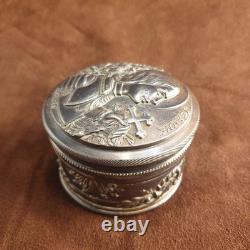 Boîte à bijoux en bronze ou cuivre à patine noire Sainte Jeanne D'Arc Fin XIXe