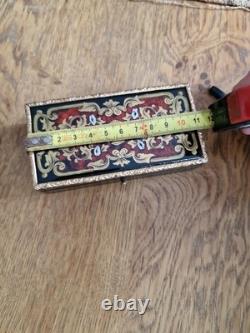 Boite a timbre marqueterie boulle époque napoleon 3 xix E 19e objet de collectio