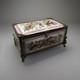 Bo&icirc;te Fran&ccedil;aise D'antiquit&eacute;s En Bronze Dor&eacute; &eacute;maill&eacute; Rose Style Napol&eacute;on 24x15 Cm