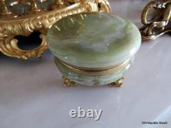 Boite ronde en Onyx et Bronze Epoque Napoléon III