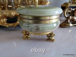 Boite ronde en Onyx et Bronze Epoque Napoléon III