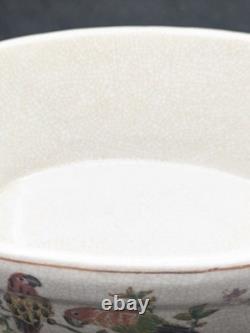 Bonbonnière porcelaine Limoges montée bronze LM 1895 décor oiseaux Napoléon III