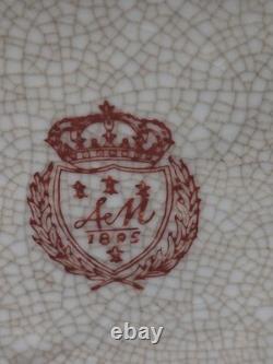 Bonbonnière porcelaine Limoges montée bronze LM 1895 décor oiseaux Napoléon III