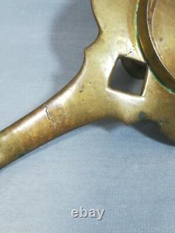Bougeoir À Main, Rat De Cave Cloisonné Napoléon III Bronze Laiton Émaillé Xixème