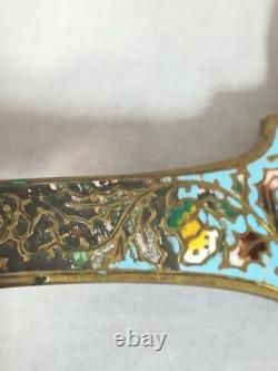 Bougeoir À Main, Rat De Cave Cloisonné Napoléon III Bronze Laiton Émaillé Xixème