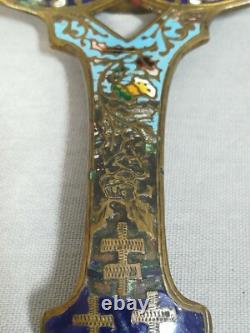 Bougeoir À Main, Rat De Cave Cloisonné Napoléon III Bronze Laiton Émaillé Xixème