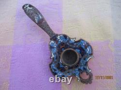 Bougeoir Ancien Porte-Bijoux Bronze Émail Cloisonné