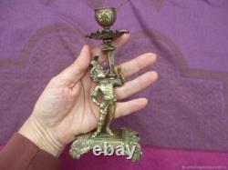 Bougeoir Ancien Prince Bronze XIX siècle France