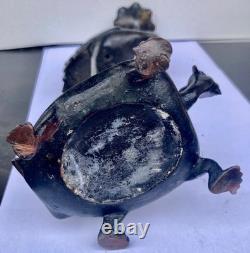 Bougeoir Bronze Chine XIXème Grue Tortue Antique Crane and Turtle Candlestick