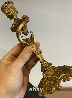 Bougeoir Bronze Doré Chandelier Napoléon III Ancien Louis XV Rocaille