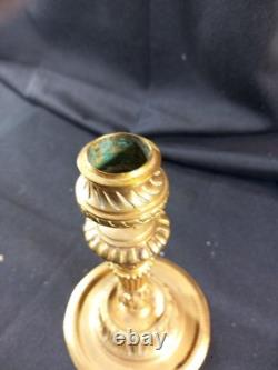 Bougeoir Chandelier Napoléon III bronze ciselé et doré Style Louis XVI