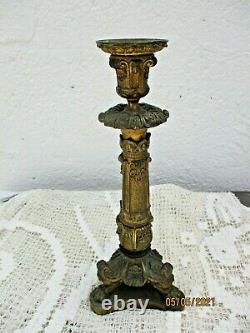 Bougeoir Napoleon III flambeau bronze pieds griffes candlestick 19eme