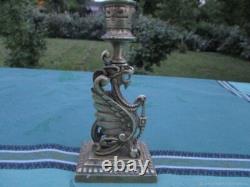 Bougeoir ancien Chimere bronze XIX siècle France