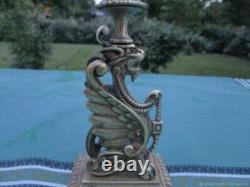 Bougeoir ancien Chimere bronze XIX siècle France