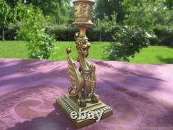 Bougeoir ancien Chimere bronze XIX siècle France