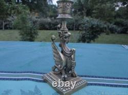 Bougeoir ancien Chimere bronze XIX siècle France