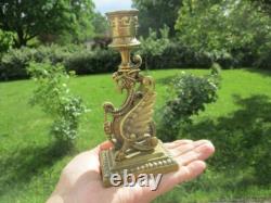 Bougeoir ancien Chimere bronze XIX siècle France