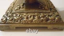 Bougeoir ancien XIX? Siècle en bronze massif décor religieux & royal