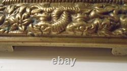 Bougeoir ancien XIX? Siècle en bronze massif décor religieux & royal