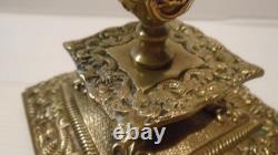 Bougeoir ancien XIX? Siècle en bronze massif décor religieux & royal