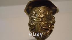 Bougeoir ancien XIX? Siècle en bronze massif décor religieux & royal