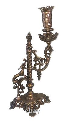 Bougeoir de bureau en bronze 19èmè, dragon, Chine ou Napoléon III